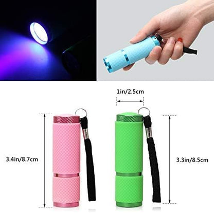 Coolrunner 3pcs LED Flashlight, Small Glow Flashlights with 9 LED Lights, Portable Light Nail Dryer for Nail Gel (MIXCOLOR)