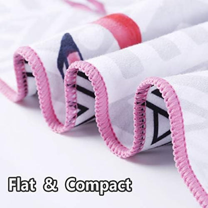 Genovega Oversized Pink Flamingo Microfiber Beach towel 32 x 60, Quick Dry Sand Free Thin Lightweight, Extra Large Pool Travel Swim Towels Adult Accessories Cruise Essentials Must Haves Necessities