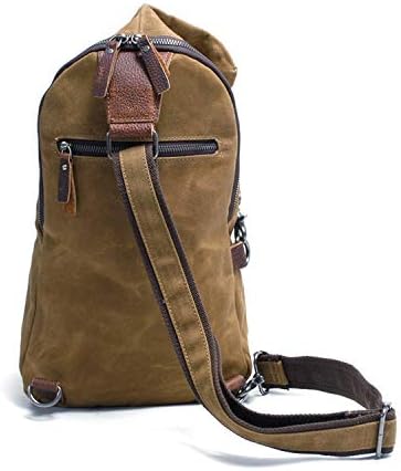 Men's Sling Backpack Waxed Canvas Crossbody Bag Casual Daypacks