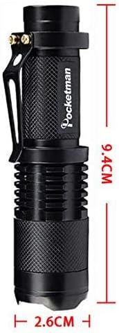 Pocketman Mini Flashlight 7W 300 lumens Portable Mini LED Flashlight 3 Mode Tactical Lamp for Hiking, Camping & Power Outage