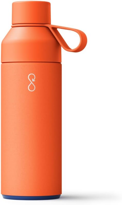 Ocean Bottle - Recycled Stainless Steel Drinks Reusable Water Bottle - Eco-Friendly & Reusable - Sun Orange - 17 oz