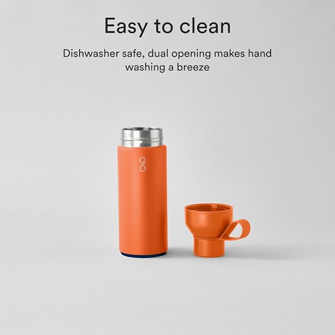 Ocean Bottle - Recycled Stainless Steel Drinks Reusable Water Bottle - Eco-Friendly & Reusable - Sun Orange - 17 oz