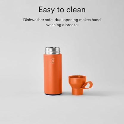 Ocean Bottle - Recycled Stainless Steel Drinks Reusable Water Bottle - Eco-Friendly & Reusable - Sun Orange - 17 oz