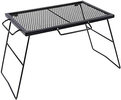 REDCAMP 2 in 1 Folding Camping Grill Grate, Folding Grill Table for Outdoor Open Flame Cooking for Camping Portable Over Fire Camp Grill
