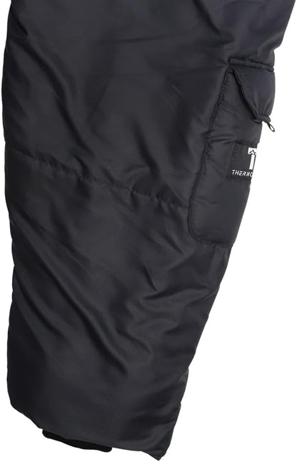Thermotuff Wearable Sleeping Bag with Dual Hoodie, Long Sleeves, Pockets & Adjustable Drawstring - Ideal for Camping, Cold Weather Hiking, and Stadium Sak Blanket