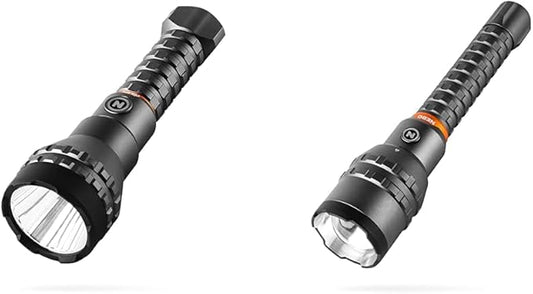 NEBO Luxtreme 500-Lumen LED Flashlight –Bright Rechargeable Flashlight with 4 Light Modes & 12000 Rechargeable Flashlight with 2X Zoom, 5 Light Modes, Waterproof (IP67), and Power Bank