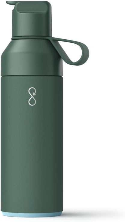 Ocean Bottle - Recycled Stainless Steel Go Water Bottle - Eco-Friendly & Reusable Bottle - Forest Green - 17 oz