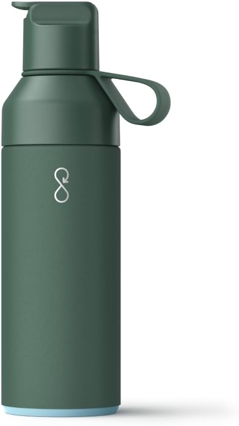 Ocean Bottle - Recycled Stainless Steel Go Water Bottle - Eco-Friendly & Reusable Bottle - Forest Green - 17 oz