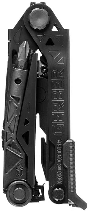 Gerber Gear Center-Drive Multitool - Needle-Nose Pliers, 3.25" Blade & Center-Axis Bit Driver, Magnetic Flathead, Phillips Bits, Sheath - Made in USA