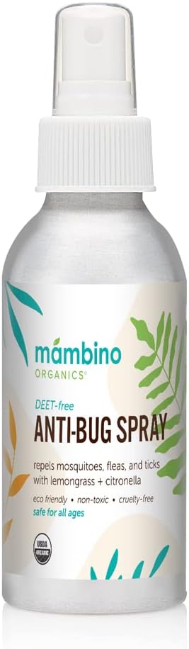 Mambino Organics Anti-Bug Mosquito Repellent Spray – All Natural, DEET-Free, Citronella Insect Repellant – 4 Fluid Ounces