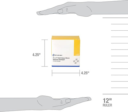 First Aid Only 1-750 Heavy Woven Fabric Adhesive Bandages, 2" x 3" Extra Large, 50 Count
