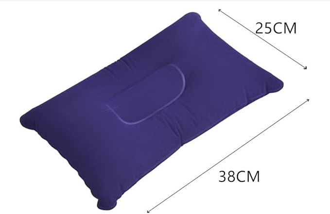 2 Pack Inflatable Pillow Blue Ultralight Pillow Camping Travel Pillow Small Squared Flocked Fabric Air Pillow for Camping and Hiking