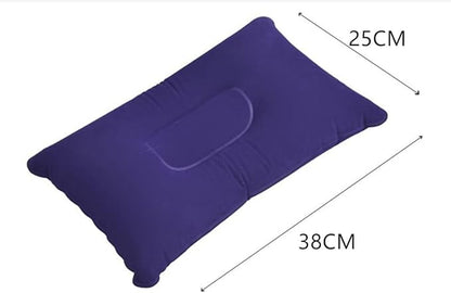 2 Pack Inflatable Pillow Blue Ultralight Pillow Camping Travel Pillow Small Squared Flocked Fabric Air Pillow for Camping and Hiking