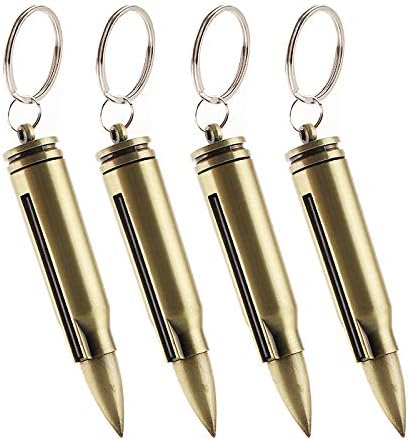 4Pcs Permanent Match Flint Match Keychain Flint Fire Starter Creative Metal Keychain Waterproof Emergency Survival Camping Keychain Lighter for Outdoor(No Oil)
