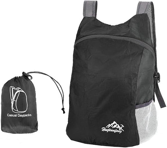 20L Ultra Lightweight Foldable Backpack Small Hiking Rucksack Ultralight Water Resistant Travel Packable Daypack for Men Women for Outdoor Sport Travelling Walking Hiking Camping Biking (Black A)