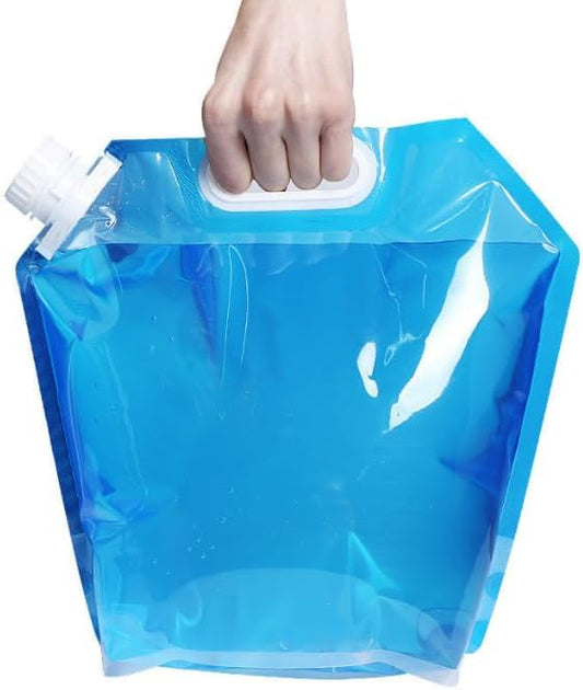 Collapsible Water Storage Container Bag, Portable Camping and Emergency Water Jug with Spout for Hydration, Outdoors, and Disaster Preparedness (5L)