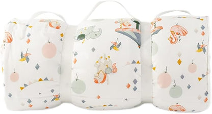 Bunnikins & Clover Toddler Nap Mat with Removable Pillow, Nap Mats for Preschool, Easy Clean Toddler Nap Pad for Kindergarten, Kids Sleeping Bag for Travel Camping