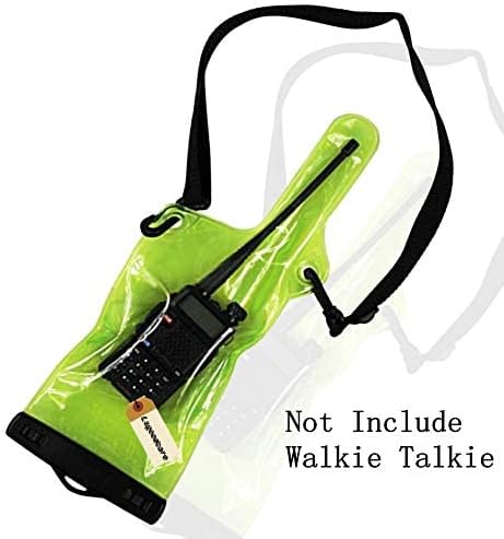 Lsgoodcare Portable Two Way Radio Waterproof Rainproof Bag Case Pouch Compatible with Motorola Kenwood Midland UV-3R UV-5R PX-888 Walkie Talkie Radio,5 Inch x 13.8 Inch, Green