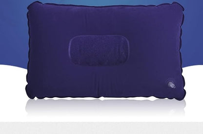 2 Pack Inflatable Pillow Blue Ultralight Pillow Camping Travel Pillow Small Squared Flocked Fabric Air Pillow for Camping and Hiking