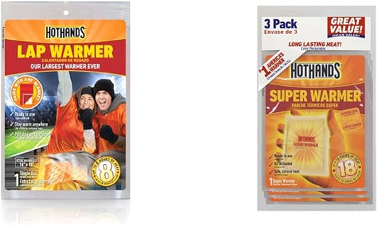 HotHands Lap Warmer, Largest Warmer 16" X 10" Body & Hand Super Warmers - Long Lasting Safe Natural Odorless Air Activated Warmers - Up to 18 Hours of Heat - 3 Individual Warmers
