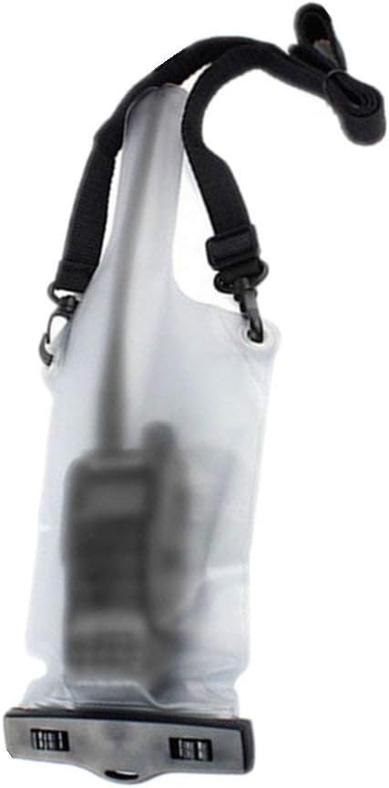 Lsgoodcare 2Pcs Portable Two Way Radio Waterproof Rainproof Bag Case Pouch Compatible with Motorola Kenwood Midland UV-3R UV-5R PX-888 Walkie Talkie Radio,5 Inch x 13.8 Inch, White