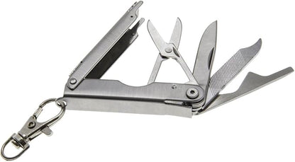 Lucky Line UtiliCarry Compact Micro Tool Stainless Steel, Multi-Tool Pocket Knife on Key Clip - for Everyday Carry, Camping Essentials, Hiking, Outdoor Gear, and Survival Tools, 1 Per Pack, (U1041)