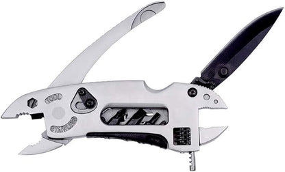 Multifunction Hardware Stainless Steel Wrench & Allen, Screwdriver,Knife, saw blade, SawCan Opener, Bottle Opener & Much More (Silver)