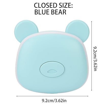 Hand Warmers Rechargeable, Electric Hand Warmer, Small Compact USB Handwarmer with Pocket Mirror Light Portable Hands Heater for Men and Women for Home Travel Use Camping Fishing Skiing(Blue Bear)