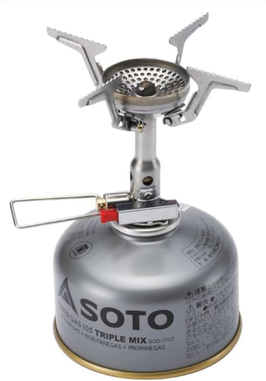 SOTO Amicus Stove with or without Igniter Camping Stove - Superior Under Windy Conditions, Shock Resistant, and Low-cost With High-end Performance Stove