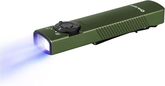 OLIGHT Arkfeld UV 365nm Black Light with 1000 Lumens White LED Flashlight, Rechargeable Flat Flashlight for Outdoors, Emergency, Working, Pet Urine Detection (Neutral White Light: 4000~5000K)