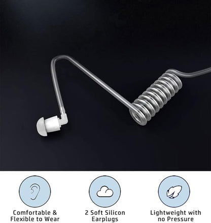 2X Headset Earpiece Mic PTT for Kenwood NX-220 NX-3220 NX3320 TK-2170 TK-3360 TH-D74 Baofeng UV-5R UV-82 BF-F8HP BF-888S Wouxun 2-pin Walkie Talkie with Air Tube PTT (2 pcs)