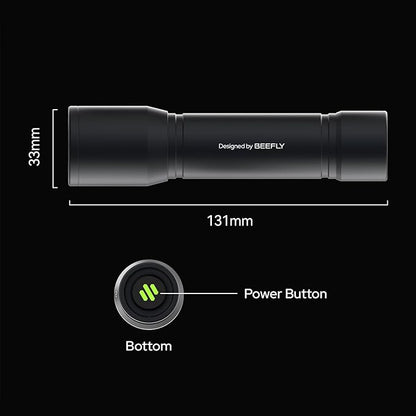 BEEFLY F1P Flashlight Rechargeable, Tactical Flashlights, Small LED Flash Light for Home Emergency, Camping,Outdoor, 3 Modes, 350 Lumens