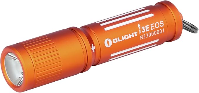 OLIGHT 90 Lumens i3E EOS PMMA TIR Lens AAA Flashlight Compact Keychain Flashlight EDC Flashlight for Night, Camping(Vibrant Orange)