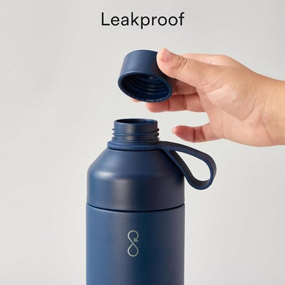 Ocean Bottle - Recycled Stainless Steel Drinks Reusable Water Bottle - Eco-Friendly & Reusable - Ocean Blue - 34 oz