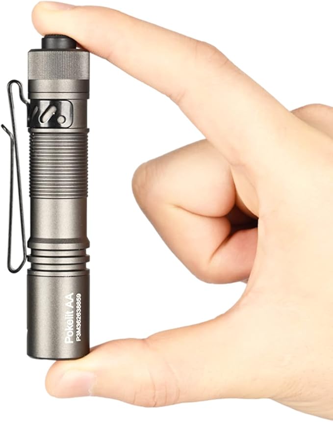 ACEBEAM Pokelit AA Rechargeable Mini Flashlight with Clip, 1000 High Lumens Pocket EDC Flashlight, Super Bright Small Flashlight, Led Flashlight for Camping,Hiking,Everyday Use, Cool White Light(Gray)