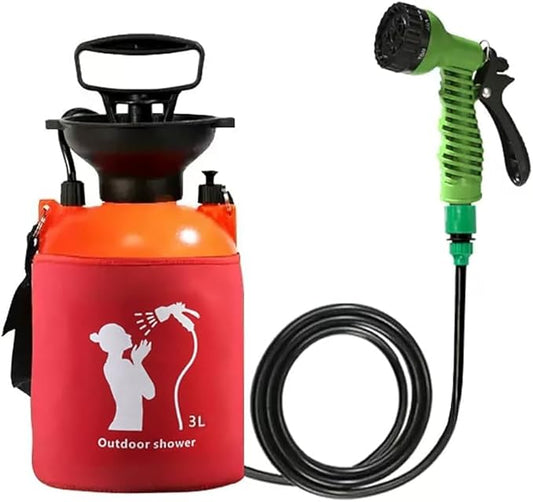 CLICIC Pressure Sprayer with 7 Spray Modes, Camping Shower with Removable Hose and Shower Head for Camping Outdoor Traveling Hiking and Pet Bath. (0.75 Gallon / 3L-Insulated)