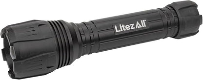 LitezAll Nearly Invincible Tactical Flashlight | Compact and Portable Night Light 4000 Lumens | Durable and Rubber Coated Flash Light Gifts for Men, 9 AA Batteries Included