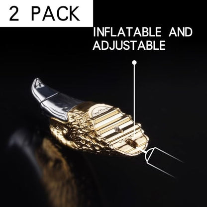 2PACK Black Gold Eagle Head Windproof Butane Jet Torch Lighter,Funny Cool Lighters,Adjustable Jet Flame Torch,Refillable,Grill BBQ Candle Camping(Without Gas)