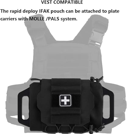 Tactical Medical Molle First Aid Pouch Two Piece System Micro Med kit Emergency Hunting Bag(Medium Size)