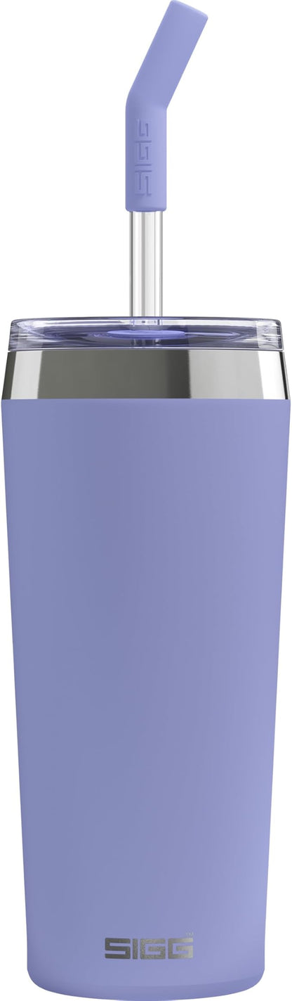 SIGG - Insulated Mug - Travel Mug Helia - With Durable Glass Straw & Cleaning Brush - Leakproof - BPA Free - 18/8 Stainless Steel - 15oz/20oz