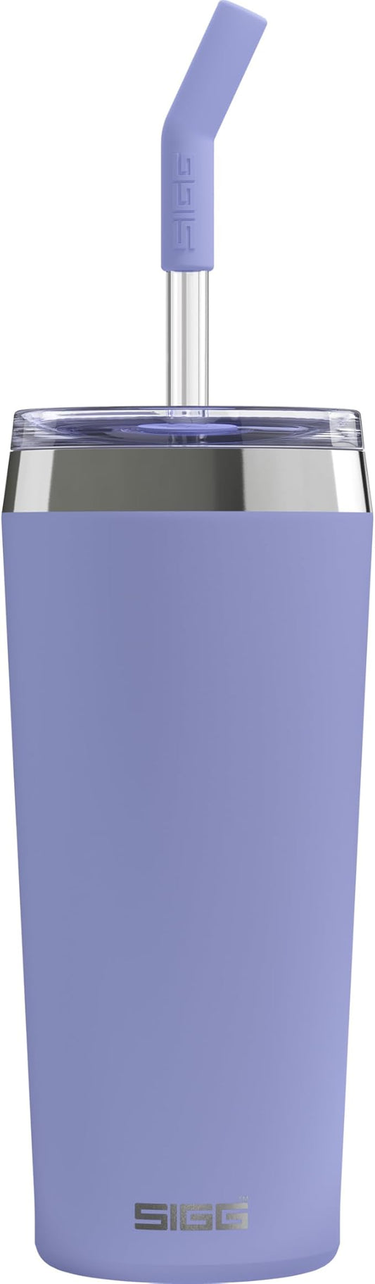 SIGG - Insulated Mug - Travel Mug Helia - With Durable Glass Straw & Cleaning Brush - Leakproof - BPA Free - 18/8 Stainless Steel - 15oz/20oz