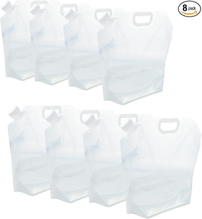 20.8Gallon(80Litres) Water Storage Containers, Foldable Water Bag, BPA-Free, 8PCS-2.6Gallon/10L，Premium Collapsible Water Jug, and Water Containers, for Camping, Hiking, Emergency Water Storage