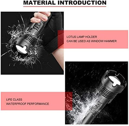 BESTSUN 26000 High Lumens LED Flashlight,Super Bright XHP90 LED Flashlights,Rechargeable Brightest Handheld Led Flash Lights,Powerful Waterproof Zoomable Lamp with 7 Modes for Emergency,Camping