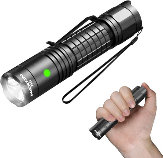 NICRON Flashlights High Lumens 1300, Rechargeable Flashlights 6 Models Super Bright Tactical Flashlight, IPX8 Waterproof flashlights for Camping, Emergency, Outdoor, Inspection, Tools for Men