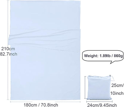 Sleeping Bag Liner, Lightweight Portable, Soft Travel and Camping Sheet, with Compact and Carry Bag, for Travel, Hotel