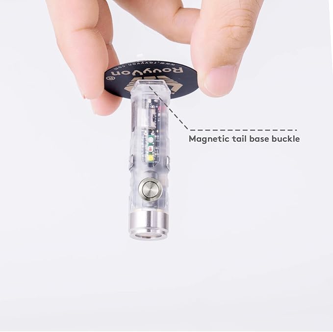 RovyVon Aurora A8 G4 Keychain Flashlight USB C Rechargeable, 5000K, High CRI, 420 Lumens EDC Flashlight Mini Size with Multifunctional Sidelight, Best for Gift/Emergencies/Camping(365nm+Red+White)