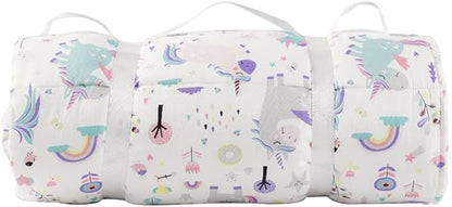 Bunnikins & Clover Toddler Nap Mat with Removable Pillow, Nap Mats for Preschool, Easy Clean Toddler Nap Pad for Kindergarten, Kids Sleeping Bag for Travel Camping