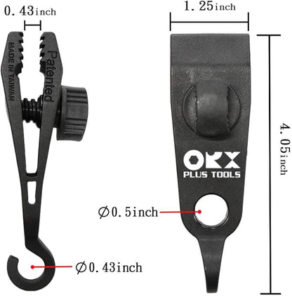 ORXPLUS TOOLS 4pcs Thumb Screw Tarp Clips with Hook Tent Clips Awning Clamp Set Tent Clamps for Camping Canopies, Car Cover, Winter Boat Cover, Pool Cover, Sun Shade