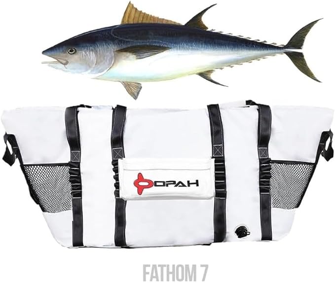 Opah Gear Fathom 7 Insulated Fish Kill Cooler Bag for Cow Tuna, 82" L x 30" W x 36" H, Heavy Duty, Marine-Grade Vinyl, UV Resistant, Camping & Fishing