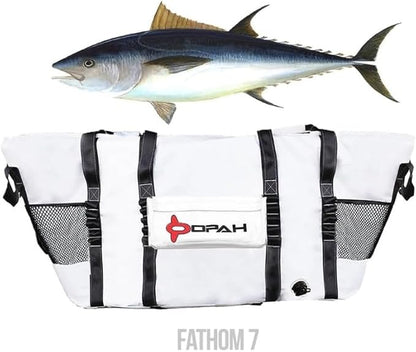 Opah Gear Fathom 7 Insulated Fish Kill Cooler Bag for Cow Tuna, 82" L x 30" W x 36" H, Heavy Duty, Marine-Grade Vinyl, UV Resistant, Camping & Fishing